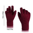 thumbnail image 3 of MRULIC Gloves Mittens Non-slip Touchscreen Gloves Women Winter Knitted Warm Gloves Women Hotpink + One size, 3 of 4