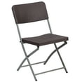 thumbnail image 2 of Flash Furniture HERCULES Series Brown Rattan Plastic Folding Chair with Gray Frame, 2 of 9