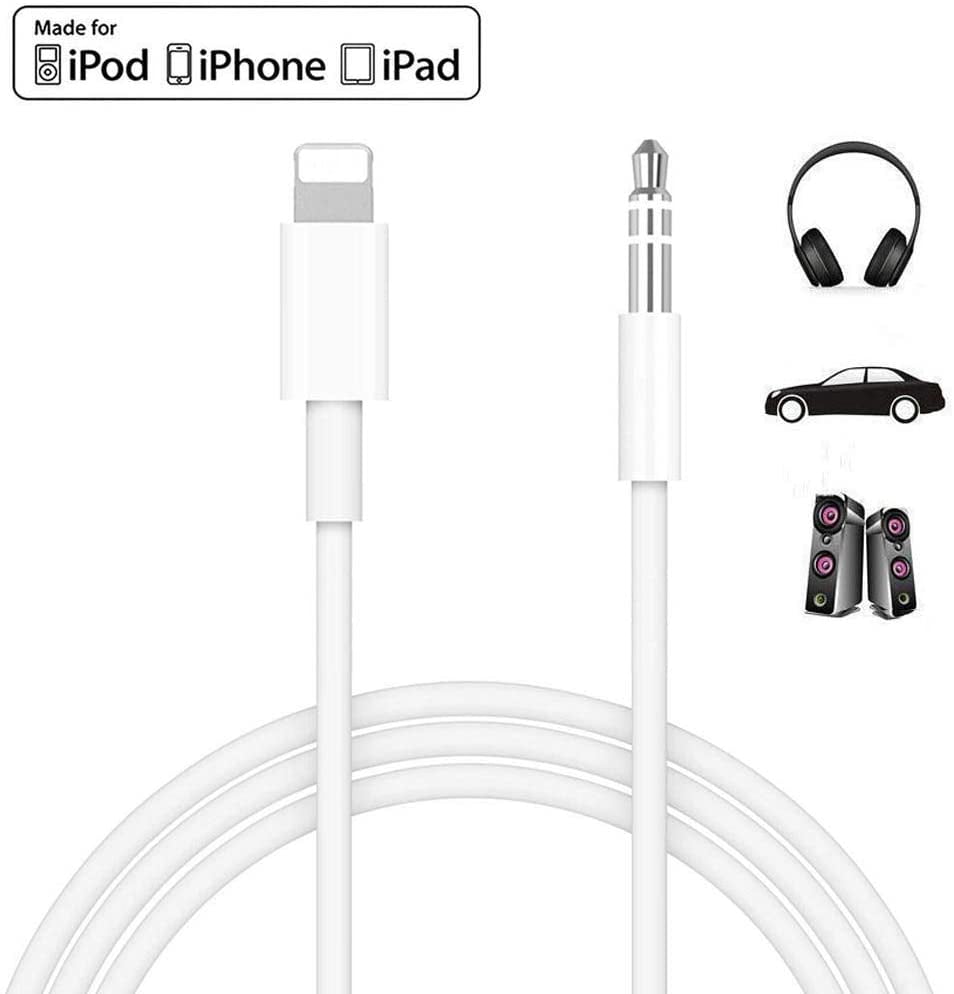Support iOS 15 3-in-1 iPhone 3.5mm Jack Headphone Adapter Lightning to 3.5mm Aux Cable for iPhone 13 12 11 XS XR X 8 7 iPad to Car Stereo/Speaker/Headphone Apple MFi Certified Aux Cord for iPhone,