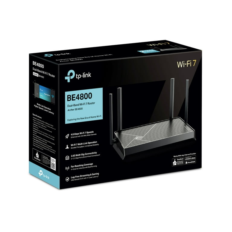 TP-Link Dual-Band BE4800 Wi-Fi 7 Router, Dual 2.5 Gbps Ports, USB