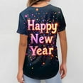 thumbnail image 6 of Garbnen Happy New Year Print Scrubs for Women Top Plus Size Stretch V Neck Short Sleeve Women Shirt Xmas Valentine's Day Holiday Prints Nurse Uniform, 6 of 6