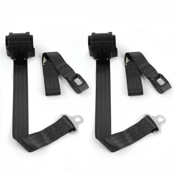 Ford Truck 1980-1986 F150 Standard 2 Point Black Retractable Bucket Seat Belt Kit - 2 Belts
