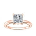 thumbnail image 1 of 1.15 Carat Excellent Princess Cut Real Diamond New Design Solitaire Ring for Wedding Solid 18K Rose Gold Size 11, 1 of 8