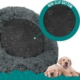 thumbnail image 6 of PetAmi Calming Dog Bed for Small Medium Dog Cat, Round Donut Dog Bed Washable, Fluffy Faux Fur Plush Cuddler Pet Kitten Cushion Bed, Anti-Slip, Fits up to 25 lbs, 23 inch, Dark Gray, 6 of 9