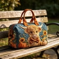thumbnail image 7 of Cow Plaid Print Travel Duffel Bag Large Capacity Weekender Tote Shoulder Bag for Women Gym Weekend, 7 of 7