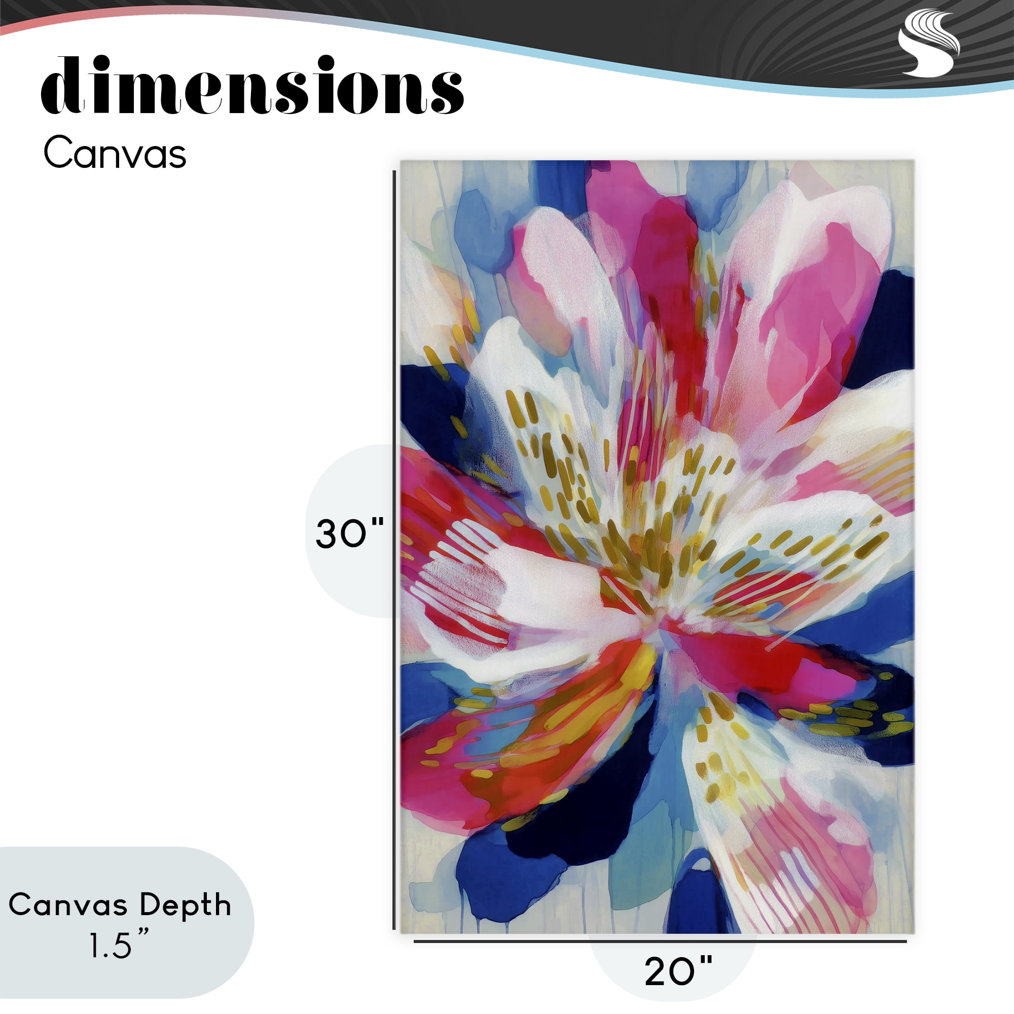 Stupell Industries Lily In Pink & Blue Canvas Wall Art, design by Chromatic Storm Studio
