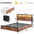 thumbnail image 5 of Cama Matrimonial FABATO con cabecera y almacenamiento luces LED, 5 of 5