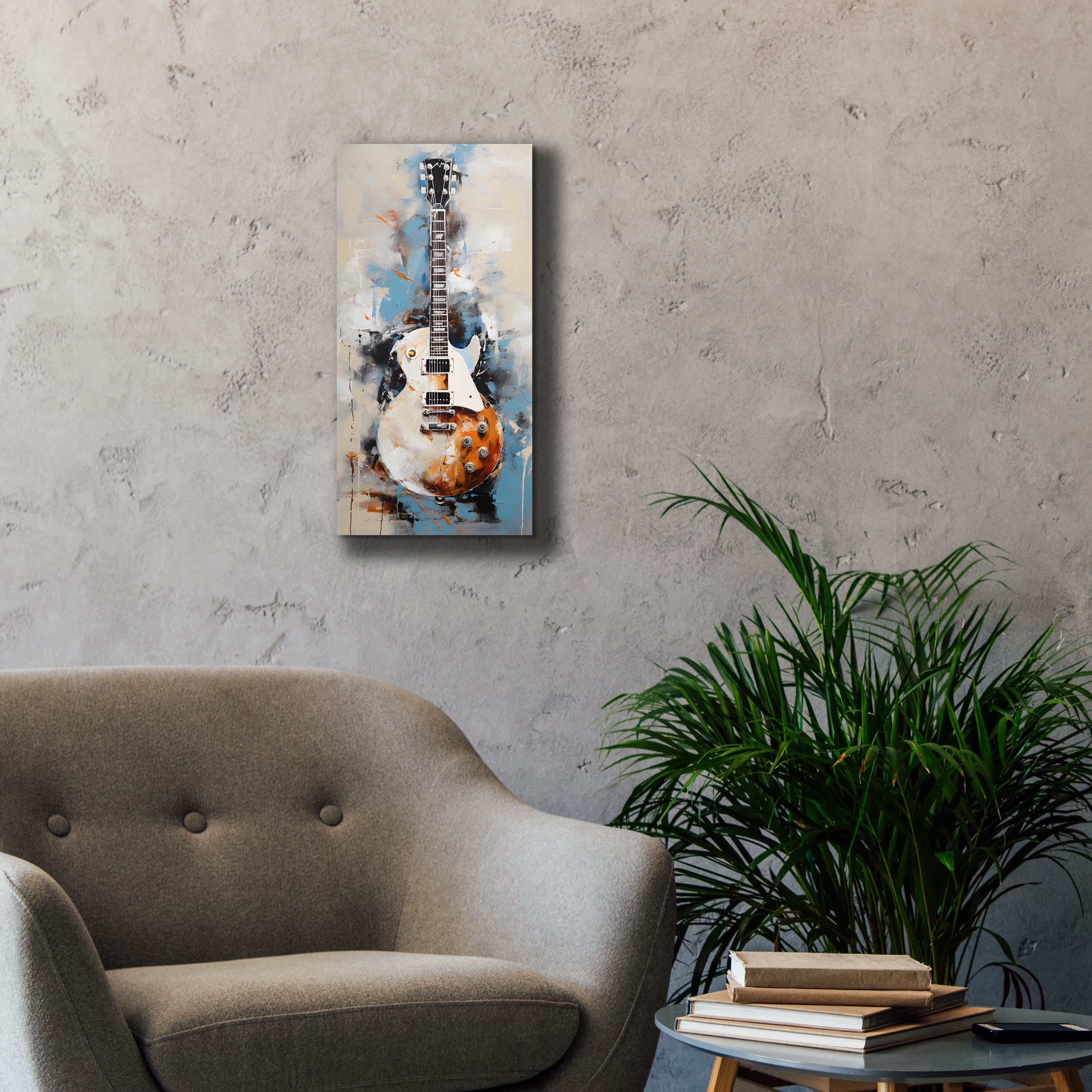 Epic Graffiti 'Les Paul 8'  by Sean Parnell Canvas Wall Art, 12" x 24"