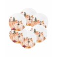 thumbnail image 7 of 13 Inch Round Placemats Set of 6, Orange Fall Pumpkins Non Slip Heat Insulation PP Table Mats, Thanksgiving Maple Leaf Botanical Washable Place Mats for Kitchen Dining Party Table Decor, 7 of 7