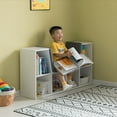 thumbnail image 3 of Modern Multi-Purpose Bookshelf with Storage Space and Gray Cushioned Reading Nook, 3 of 9