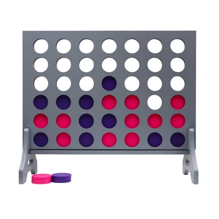 Tailgating Pros Premium Giant Four in a Row with Carrying Case - Jumbo Oversized Outdoor Yard Game - Connect Multiple Pucks in a Row to Win - Many Puck Colors Available!