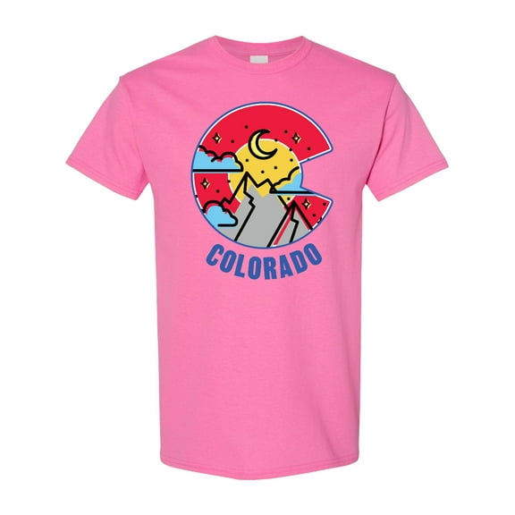 Inktastic Colorado Mountain Scene with Clouds and Moon T-Shirt