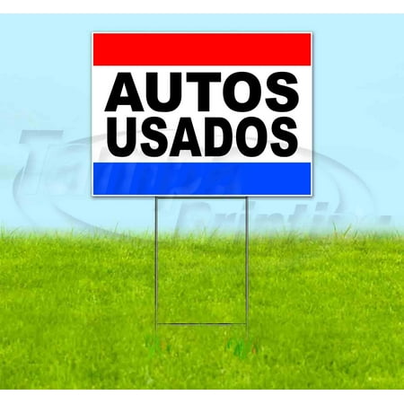 Rwbs Autos Usados (18" X 24") Yard Sign, Includes Metal Step Stake