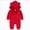 A18-Red, variant on boobe Baby And Winter Colorblocking Hooded Bodysuit Crawling Suit Smocked Romper Baby Girl
