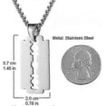 thumbnail image 2 of Mens Stainless Steel Razor Blade Model Dog Tag Pendant Hip Hop Necklace,23" Chain, 2 of 3