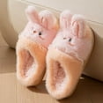 thumbnail image 2 of Tisuna Girls Boys Slippers Child Rabbit Print Soft Sole Easy On Shoes Cute Comfortable Autumn Winter Kids Plush Slippers Orange Size 10-10.5 Years, 2 of 6