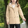 thumbnail image 5 of XQYLOS Girls Fleece Winter Rain Jacket Windproof Windbreaker Plush Solid Full Zip Raincoats School Trendy Button Down Outwear, 5 of 8