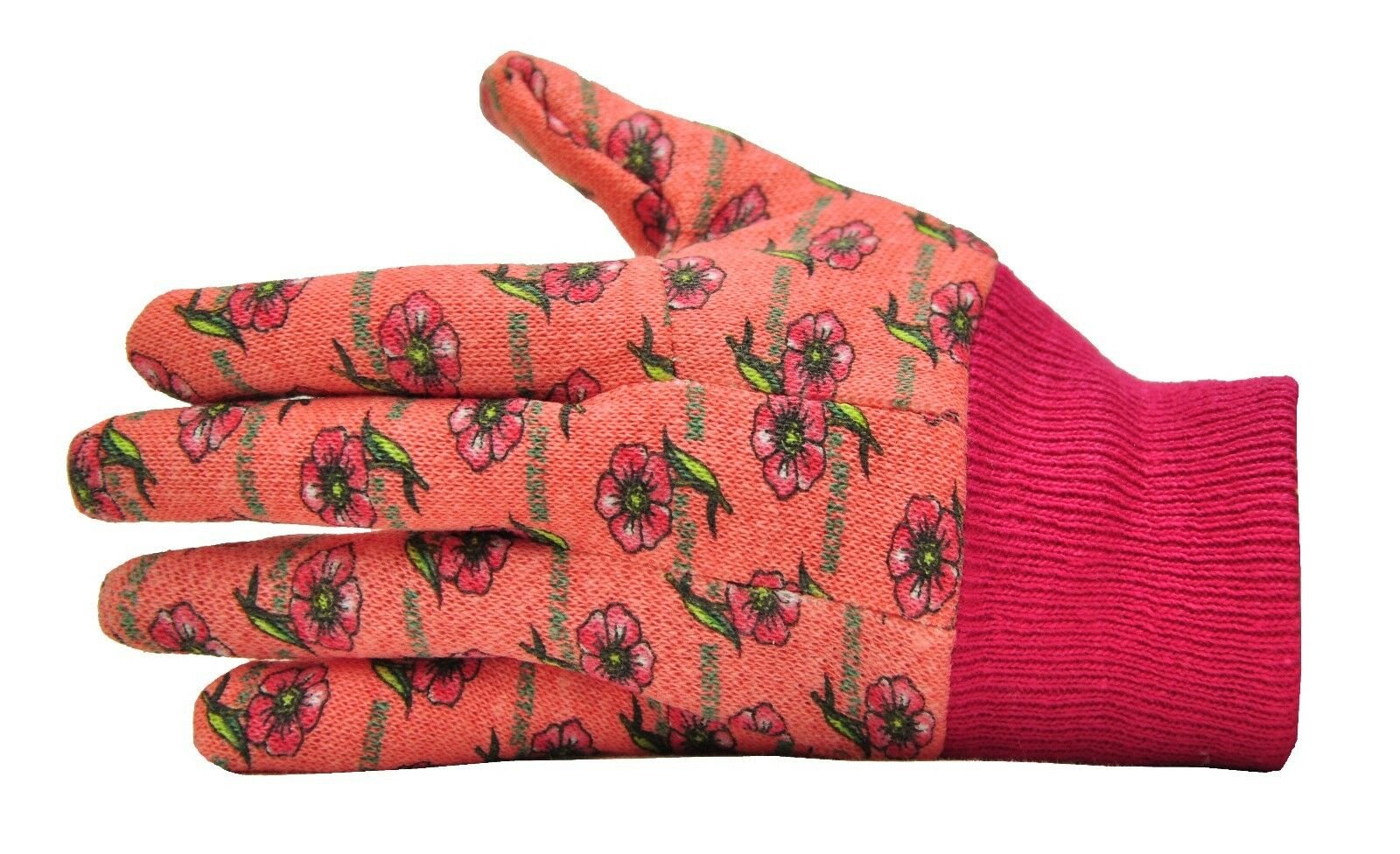 G & F Kids Garden Gloves 1823-3 JustForKids Work Gloves, 3 Pairs Green/Red/Blue per Pack - image 2 of 11
