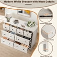 thumbnail image 4 of Magic Union Wide 8 Drawer Dresser, 47" White Long Dresser TV Stand with Black Metal Knob and 8 Storage Drawers, Wood Chest of Drawer Organizer Cabinet for Bedroom, Hallway, Living Room, 4 of 8