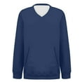 thumbnail image 6 of Women's V-Neck Sweatshirt with Pockets, Womens V Neck Sweatshirts No Hood Lightweight Casual Soft Fashion Royal Blue XL, 6 of 7