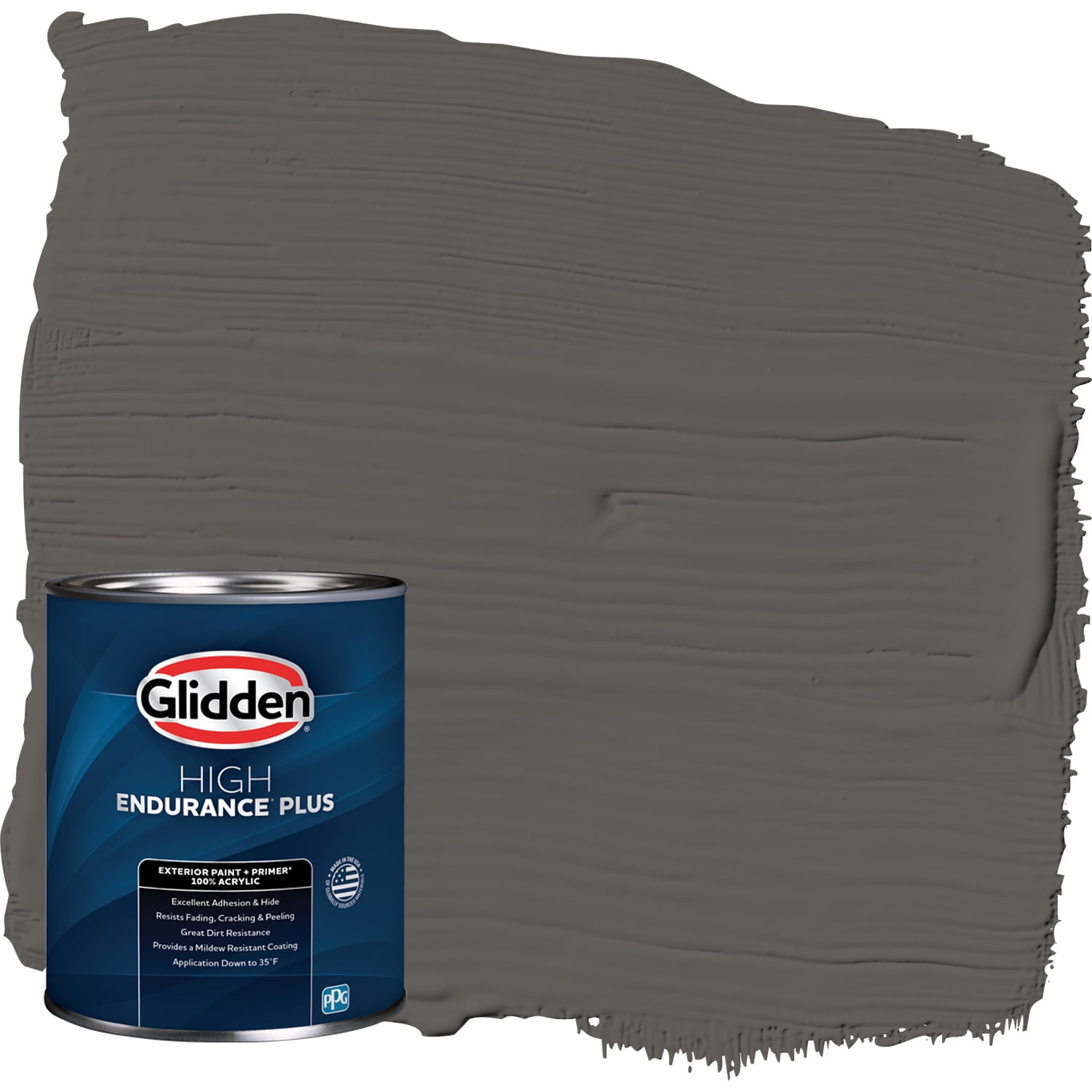 Glidden HEP Exterior Paint + Primer Stone's Throw, SemiGloss, 1 Quart