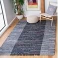 thumbnail image 2 of SAFAVIEH Rag Romeo Striped Fringe Cotton Area Rug, Grey/Black, 5' x 8', 2 of 7