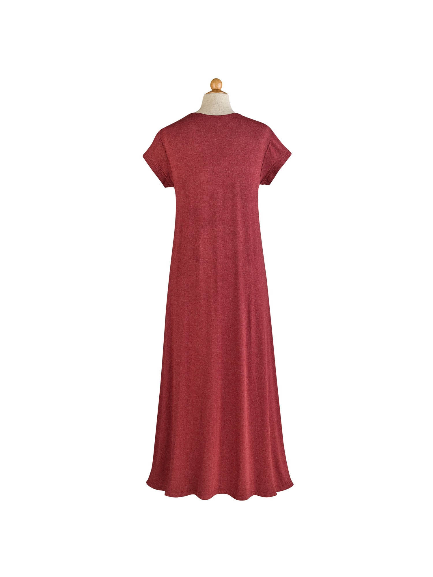 red maxi dress short sleeve