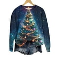 thumbnail image 2 of Craaazy Women's Christmas Printed Loose Blouse Round Neck Long-sleeved Tops Gifts, 2 of 5