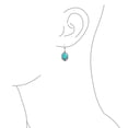 thumbnail image 3 of Bling Jewelry Womens Western Floral Bezel Set Stabilized Turquoise Dangle Earrings Sterling Silver, 3 of 5