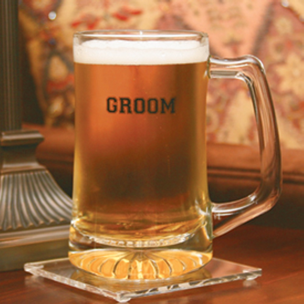 Groom Glass Beer Mug