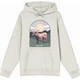 thumbnail image 4 of Western Howdy Cow Long Sleeve Adult Hooded Sweatshirt-3XL-Cream, 4 of 6