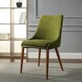 thumbnail image 2 of Palmer Mid-Century Modern Fabric Dining Accent Chair in Green Fabric 2 Pack, 2 of 8