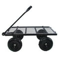thumbnail image 2 of Mesh Steel Garden Cart 550 lbs, Folding Utility Wagon with 10 Inch Wheels, Black, 2 of 6