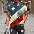 thumbnail image 2 of Yghzkop Men's Patriotic Shirts 4th of July Independence Day Printed Round Neck Short Sleeve Tops Breathable Quick-Dry T-Shirts Casual Loose Fit Graphic Tees American Flag for Outdoor Events Blouse, 2 of 3