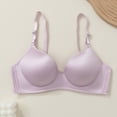 thumbnail image 5 of Womens Push up T-Shirt Bras Full Cover Wireless Supportive Bra Seamless Everyday Bralettes Purple XXL, 5 of 6