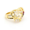 thumbnail image 5 of Mom Heart Ring Cz Gold Plated Engraved to Mom With Love Womens Ginger Lyne Collection, 5 of 7