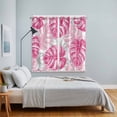 thumbnail image 5 of Curtains 63 Inch Length 2 Panels, Pink Palm Leaf Grommets Window Treatment Curtain, Tropical Vintage Grey Summer Plant Thermal Curtains Drapes for Living Room/Bathroom, 5 of 9
