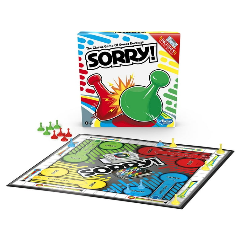 Sorry Board Game Pieces Part Fire and Ice Pawns Cards Instructions Game  Board