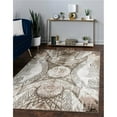 thumbnail image 1 of Unique Loom 3137732 4 x 6 ft. Albert Sofia Rectangular Rug, Brown, 1 of 1