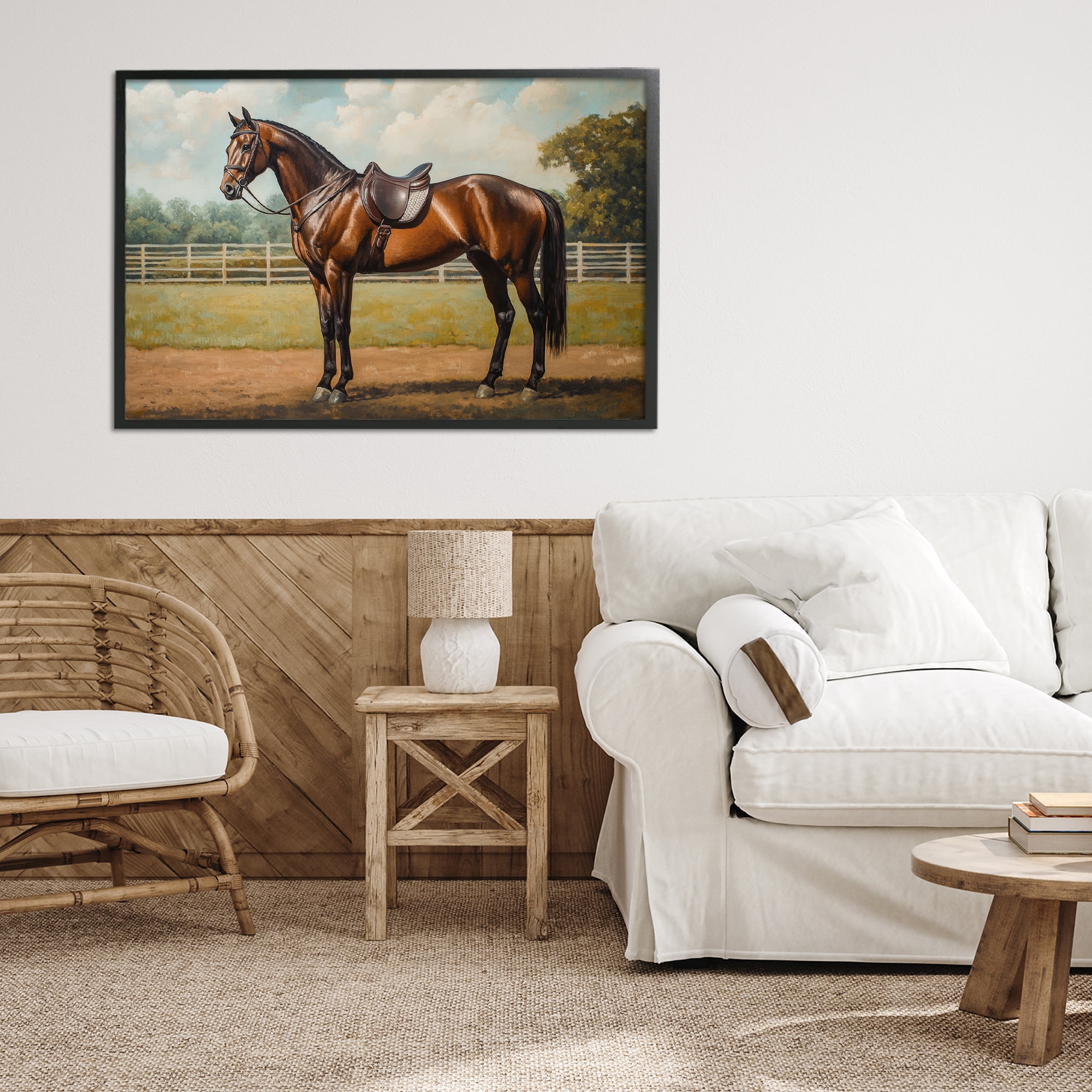 Stupell Industries Saddled & Ready For The Show Black Framed Giclee Art, design by Petal Prints Design