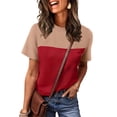 thumbnail image 2 of Camisa WIHOLL de punto de manga corta de verano para mujer, color rojo, 2 of 4