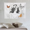 thumbnail image 4 of ONETECH  Art Line Aesthetic Tapestry, Simple Women with Flower Butterfly Wall Hanging, Modern Minimalist Abstract Creative Sketch Wall Décor for Dorm Bedroom Office, 4 of 7
