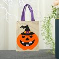 thumbnail image 6 of Nrmvnmi 2024 1pc Halloween Trick Or Treat Linen Bags Halloween Trick or Treat Bucket Pumpkin Candy Large Cloths Bags Face Halloween Bucket Multipurpose Goodie Bag For Kids, 6 of 6