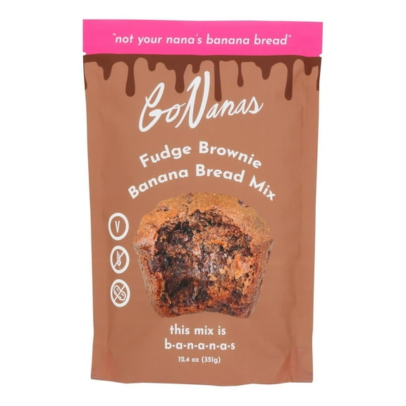 Gonanas - Mixed Banana Bread Fudge Brownie - Case of 6 - 12.4 Ounces