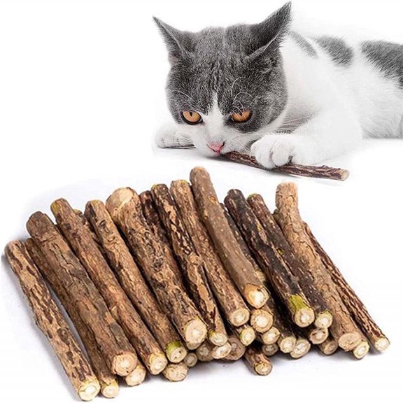 Natural Plant Matatabi Silvervine Chew Sticks, Organic Cat Chew Toys That Promote Healthy Teeth And Gums For Your Feline Friend