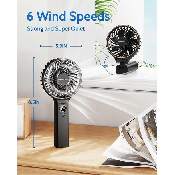 Backup Fan Handheld Fan,5000mAh Portable Fan Mini fan Small Personal Fan with ...