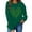 #011-Green, variant on Women's Round Neck St Patrick's T-shirts Long Sleeve Tops