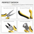 thumbnail image 2 of Dawot 5Pcs Mini Plier Set, Pliers Tool Set Cable Cutters – Combination Wire Pliers, Diagonal Cutting Pliers, Needle Nose Pliers, Long Nose Pliers, End Cutting Pliers for Jewelry Making, 2 of 7