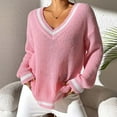 thumbnail image 7 of AherBiu Oversized Sweaters for Women Long Sleeve V Neck Knitwear Pullover Tops Fall Casual Loose Sweater, 7 of 7