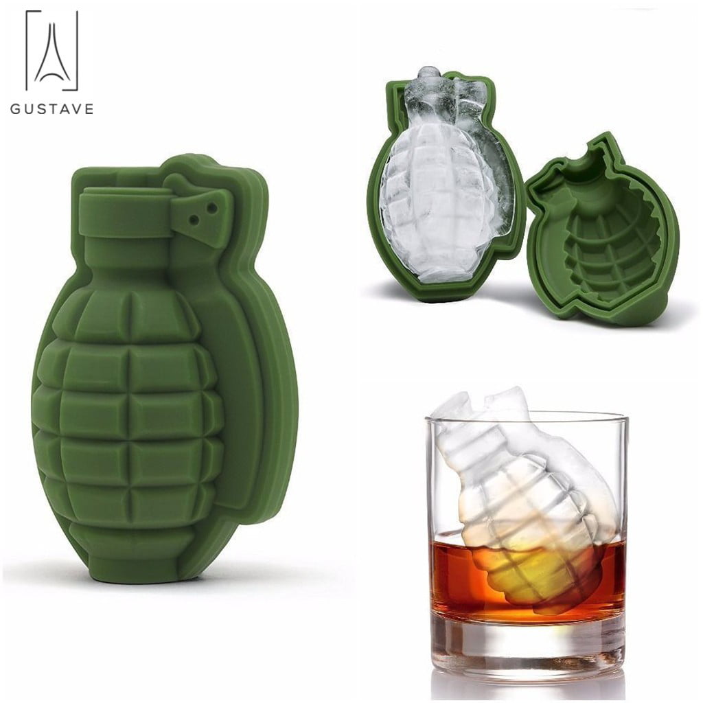 US ICE Balls Maker Diamond Grenade Tray Mold Cube Whiskey Cocktails Silicone 3D